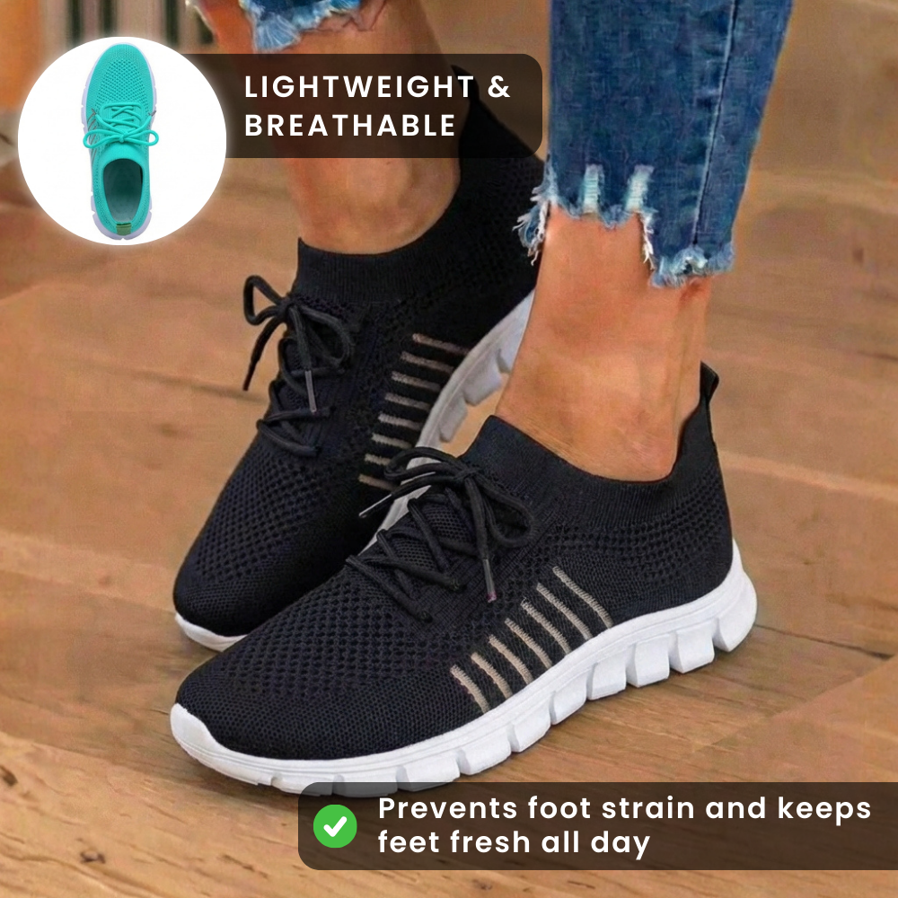 Orthopedic Knit Sneakers - Breathable Mesh Design & Slip-On Comfort