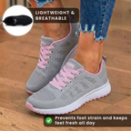 Orthopedic Mesh Running Sneakers - Breathable Knit Pattern & Contrast Trim