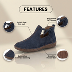 Orthopedic Leather Lace-Up Ankle Boots - Arch Support Flats