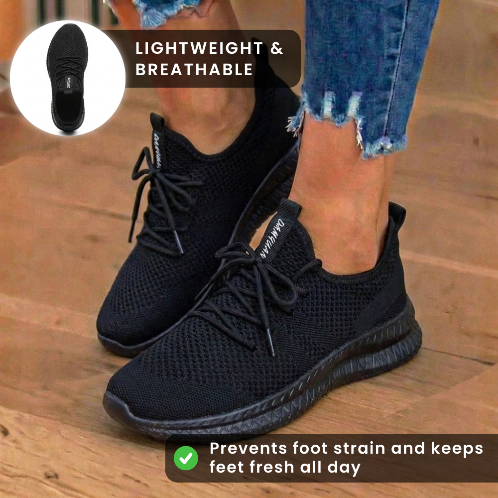 Orthopedic Knit Athletic Sneakers - Sock-Fit Construction & Textured Sole