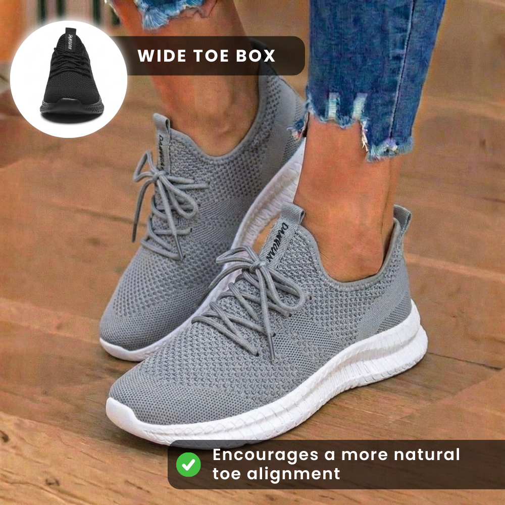 Orthopedic Knit Athletic Sneakers - Sock-Fit Construction & Textured Sole