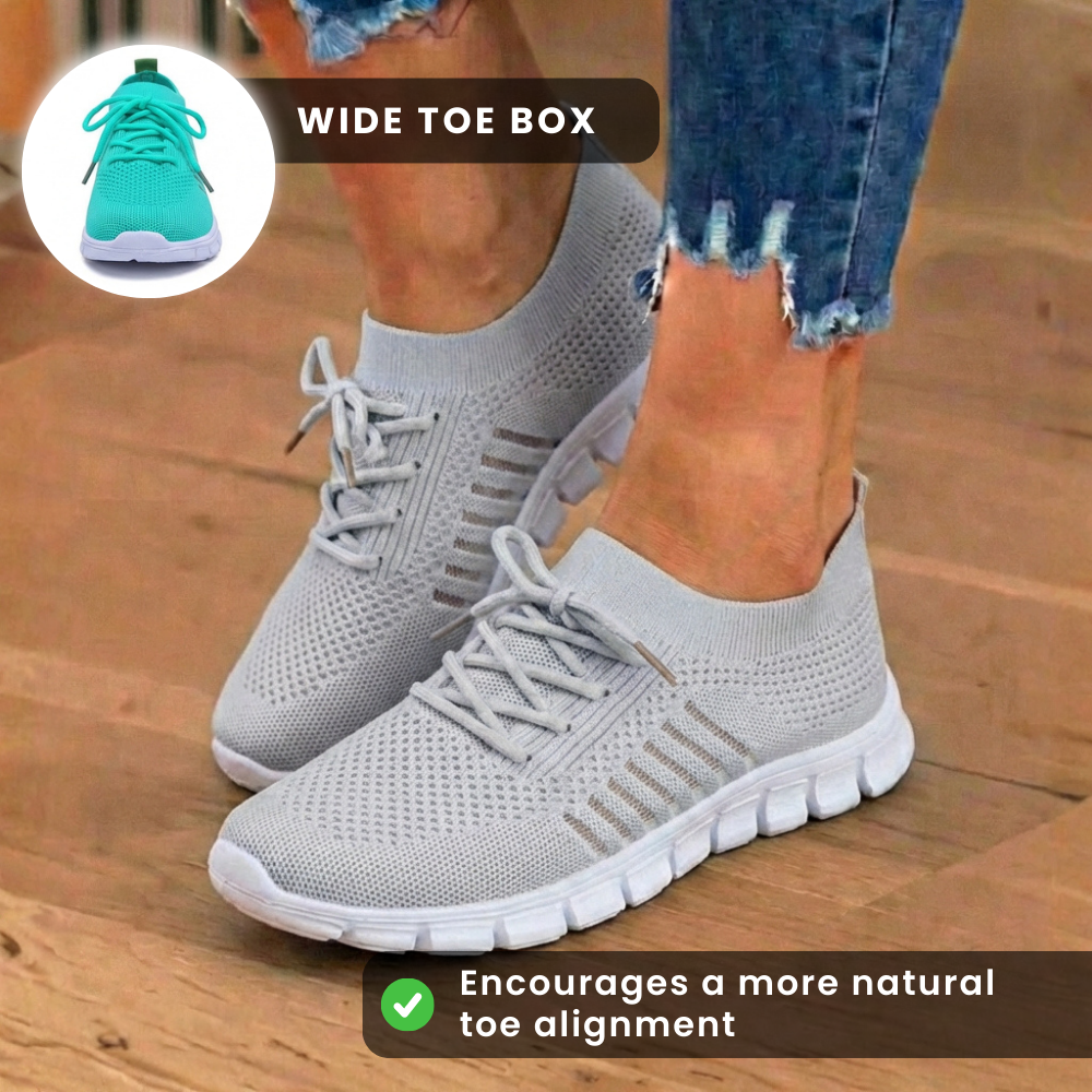 Orthopedic Knit Sneakers - Breathable Mesh Design & Slip-On Comfort