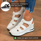 Orthopedic Leather Platform Sneaker Sandals - Cage Cutout Design