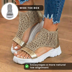 Orthopedic Platform Sport Sandals - Metallic Ankle Wrap & Chunky Sole