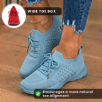 Orthopedic Knit High-Top Sneakers - Lace-Up Closure & Sock-Fit Collar