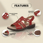 Orthopedic Leather Gladiator Slide Sandals - Celtic Knot & Studded Design