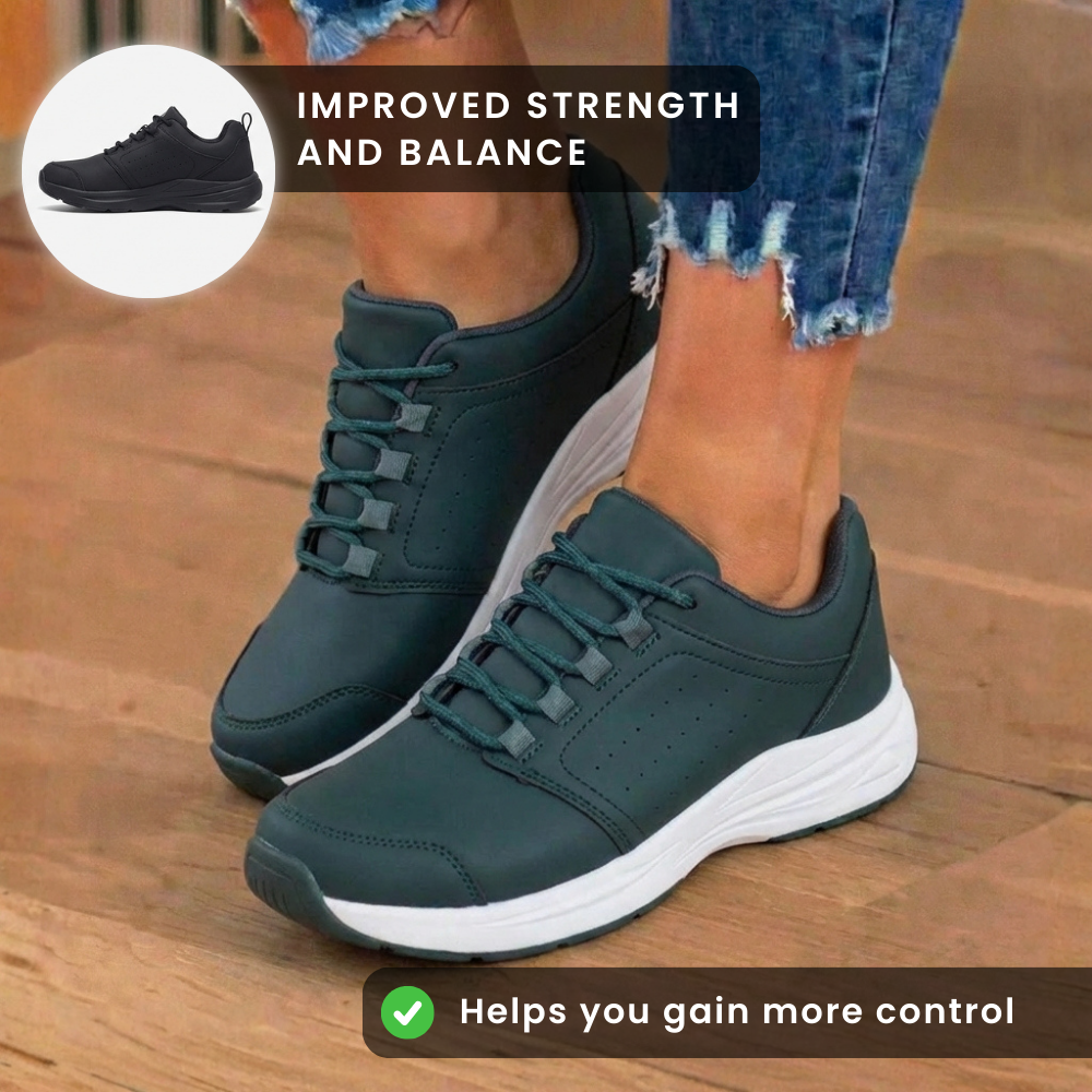 Orthopedic Synthetic Athletic Sneakers - Wide Toe Box & Rubber Sole