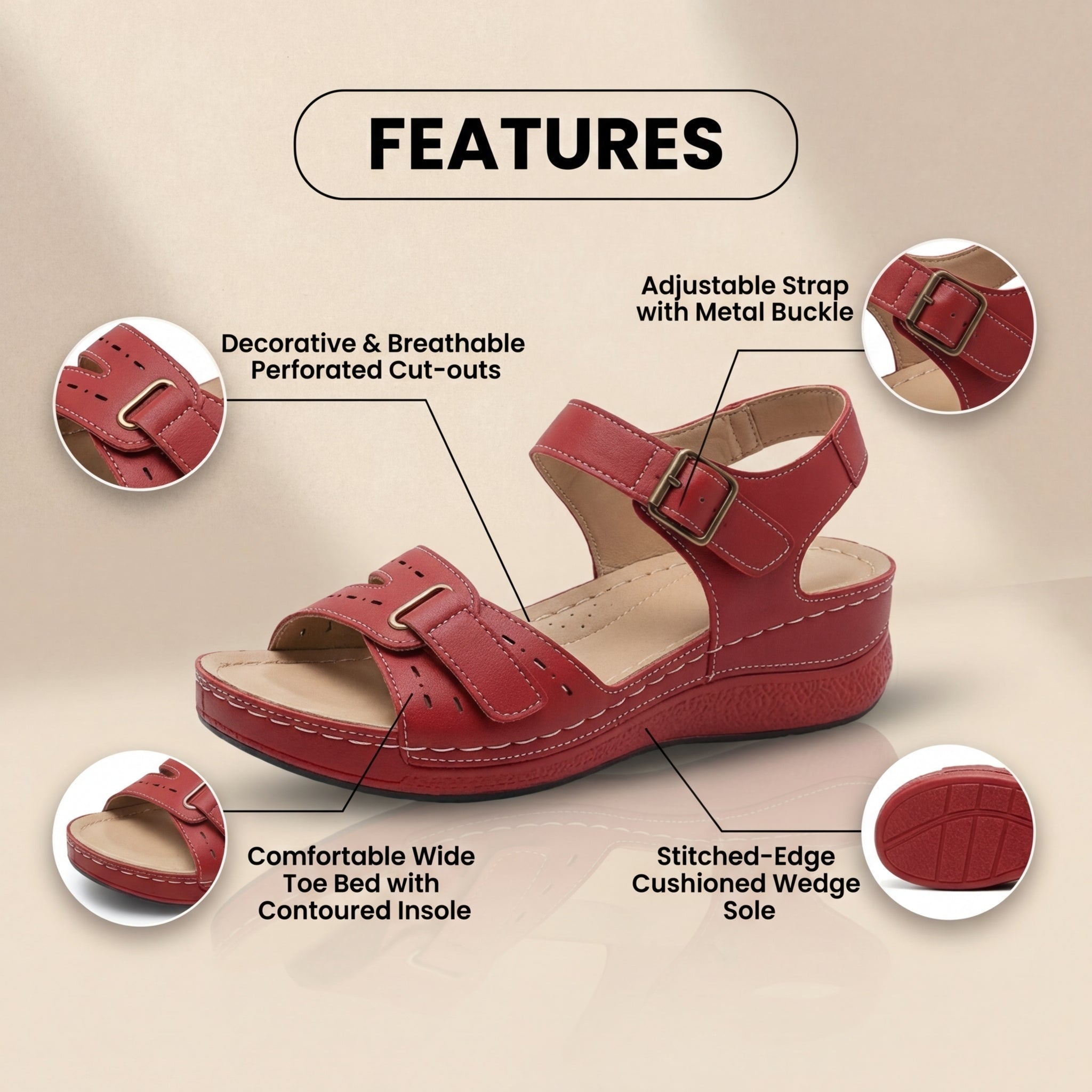 Vintage Inspired Orthopedic Sandals