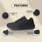 Orthopedic Synthetic Athletic Sneakers - Wide Toe Box & Rubber Sole