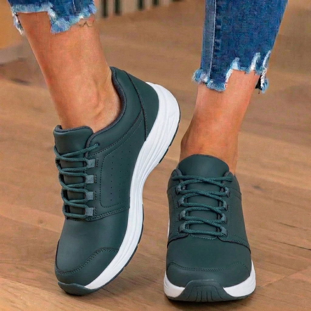 Orthopedic Synthetic Athletic Sneakers - Wide Toe Box & Rubber Sole