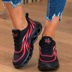 Orthopedic Mesh Athletic Sneakers - Flame Pattern & Blade Sole