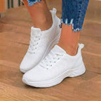Orthopedic Knit Athletic Sneakers - Wave Pattern & Cushioned Sole