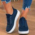 Orthopedic Knit Slip-On Sneakers - Stretch Collar & White Sole