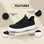 Orthopedic Knit Slip-On Sneakers - Stretch Collar & White Sole