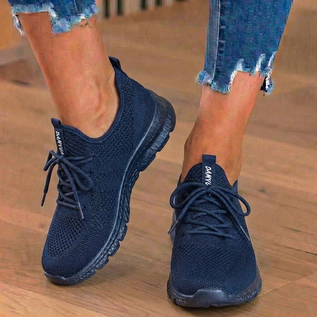 Orthopedic Knit Athletic Sneakers - Sock-Fit Construction & Textured Sole