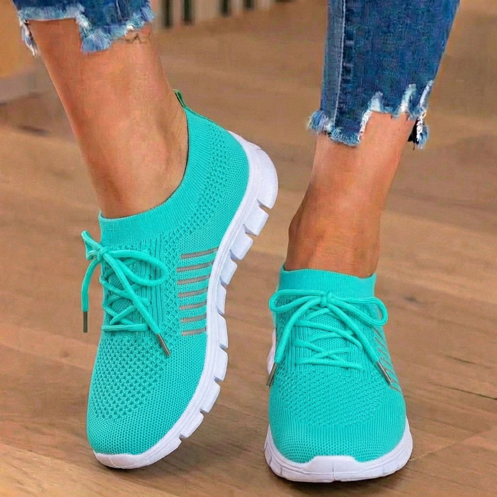 Orthopedic Knit Sneakers - Breathable Mesh Design & Slip-On Comfort