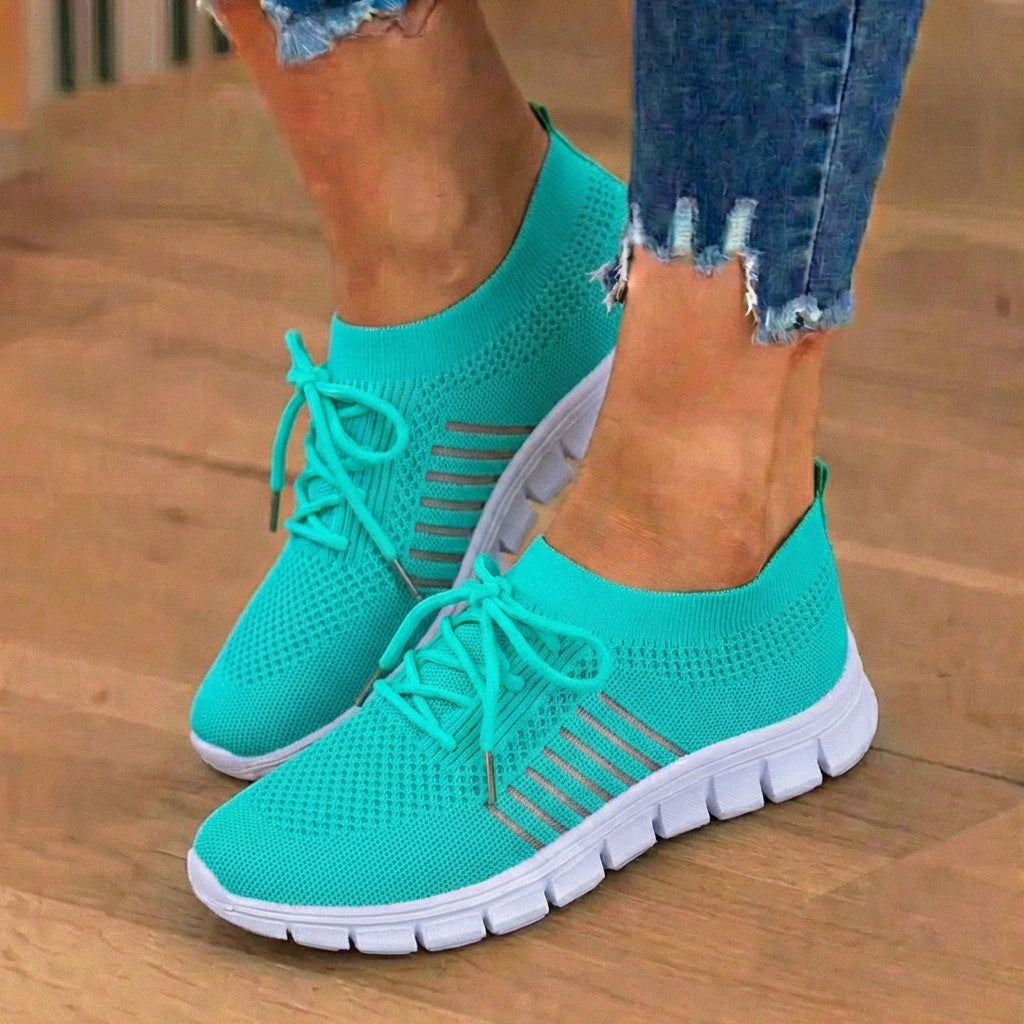 Orthopedic Knit Sneakers - Breathable Mesh Design & Slip-On Comfort