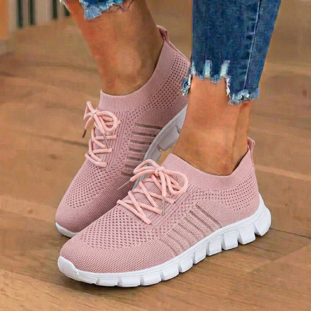 Orthopedic Knit Sneakers - Breathable Mesh Design & Slip-On Comfort