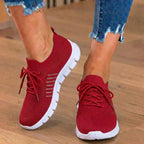 Orthopedic Knit Sneakers - Breathable Mesh Design & Slip-On Comfort
