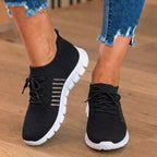 Orthopedic Knit Sneakers - Breathable Mesh Design & Slip-On Comfort