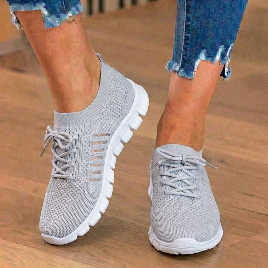 Orthopedic Knit Sneakers - Breathable Mesh Design & Slip-On Comfort