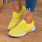 Orthopedic Knit Slip-On Sneakers - Rhinestone Embellished & Adjustable Strap