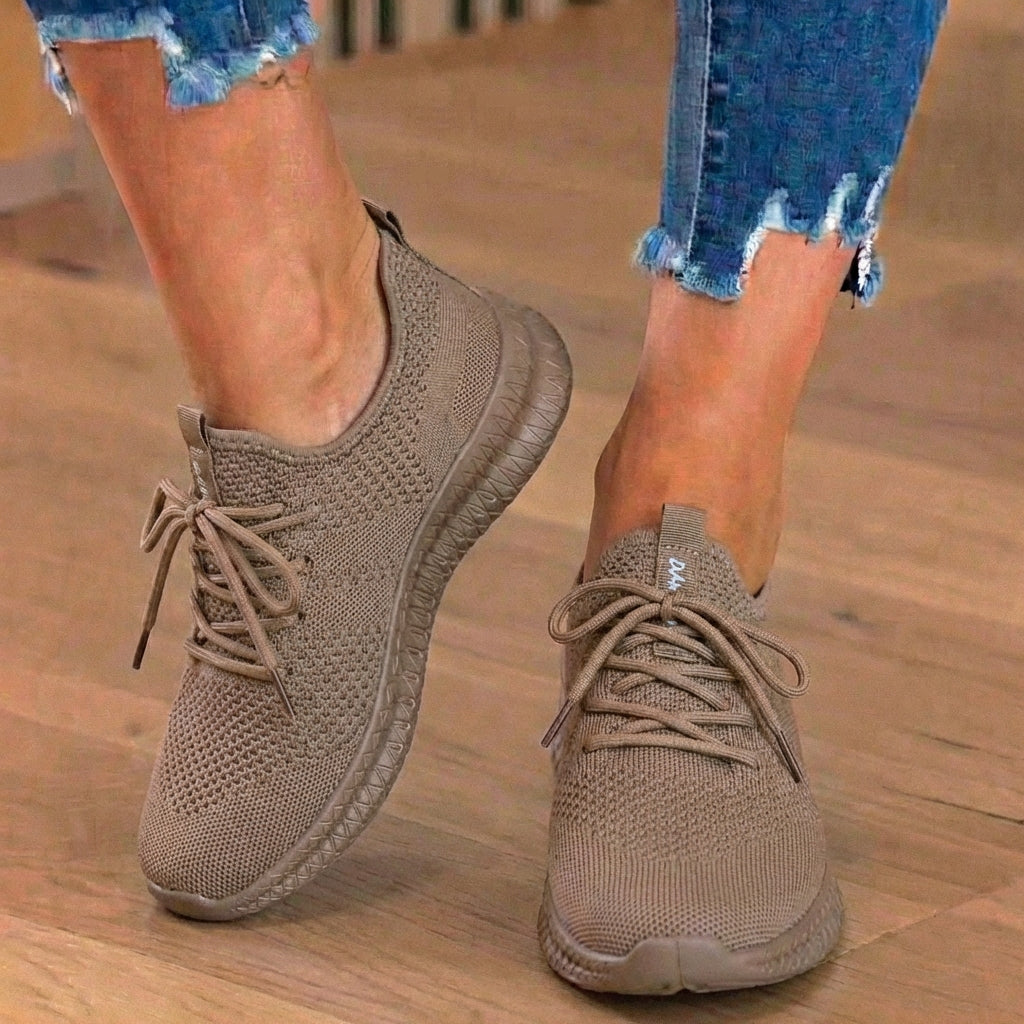 Orthopedic Knit Athletic Sneakers - Sock-Fit Construction & Textured Sole