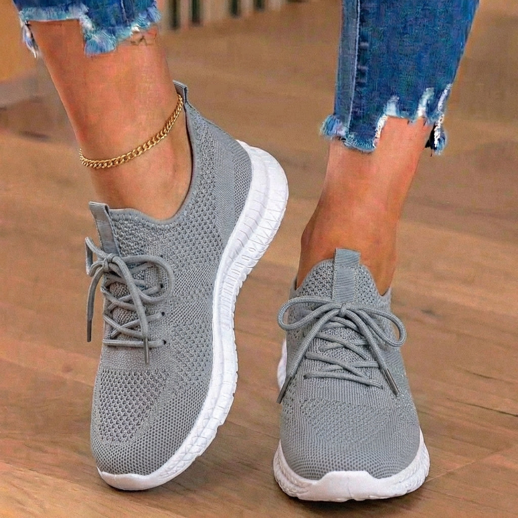 Orthopedic Knit Athletic Sneakers - Sock-Fit Construction & Textured Sole