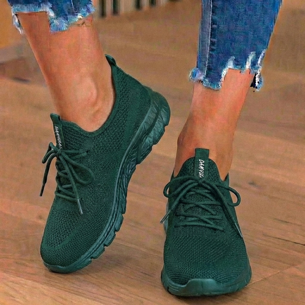 Orthopedic Knit Athletic Sneakers - Sock-Fit Construction & Textured Sole