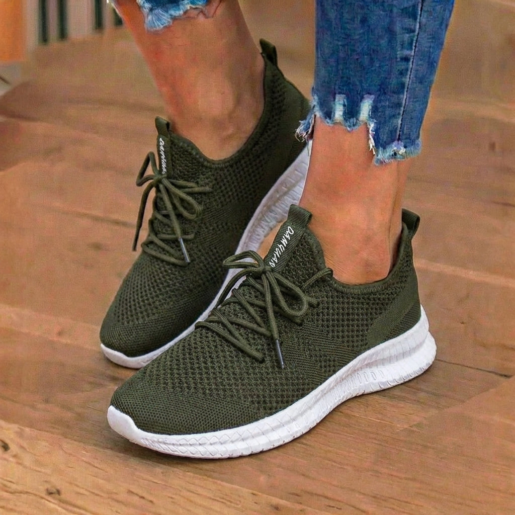 Orthopedic Knit Athletic Sneakers - Sock-Fit Construction & Textured Sole