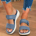 Orthopedic Canvas Sandals - Double Strap Buckle Design & Contoured Footbed