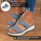 Orthopedic Canvas Sandals - Double Strap Buckle Design & Contoured Footbed