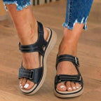Orthopedic Leather Sport Sandals - Double Buckle Adjustable Straps